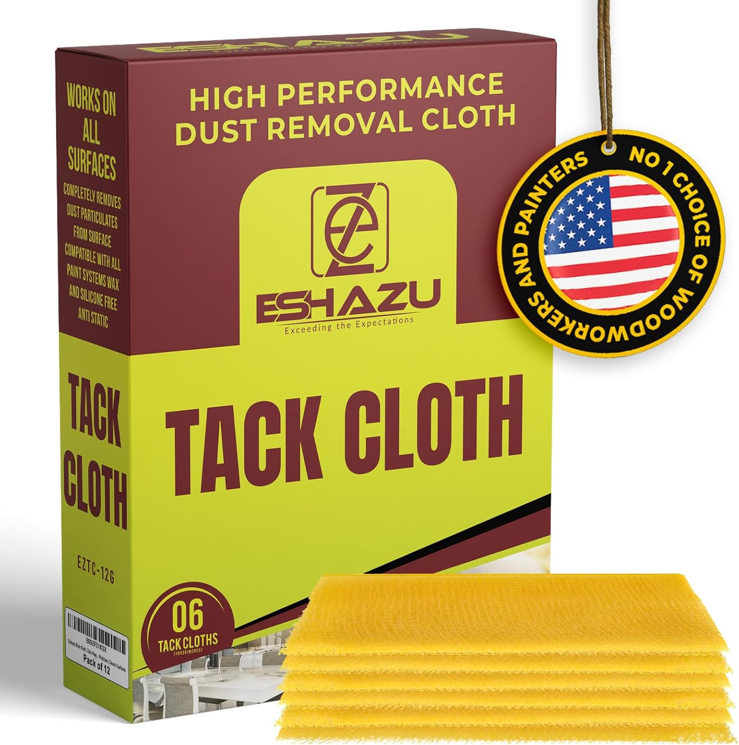 Eshazu Premium Tack Cloth Pack of 06 – Professional Grade Dust and Particle Remo