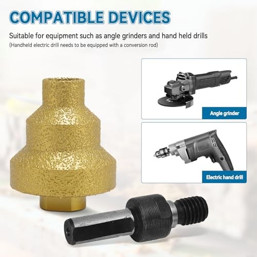 2Pcs Diamond Step Drill Bit, 20mm 35mm 50mm Diamond Core Drill Bit Diamond