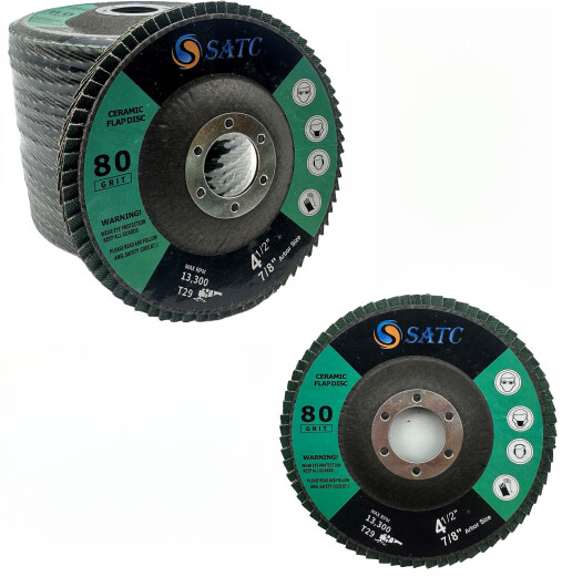 10PCS Ceramic Flap Discs 4.5″ x 7/8-Inch Sanding Disc Type29 60 Grit For Grinder