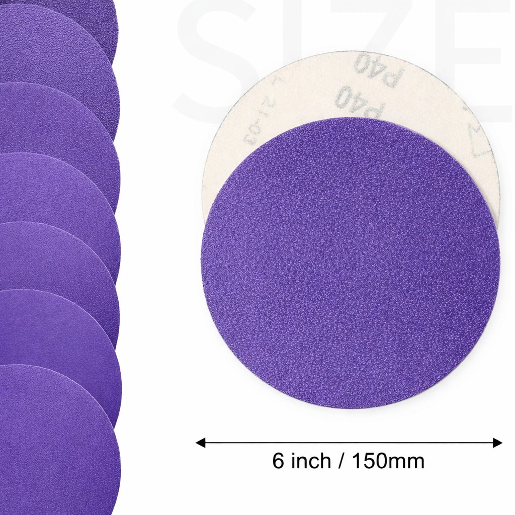 100 PCS – 6 in Sanding Discs 40-800 Grit Hook Loop Sander Orbital Sandpaper Pads