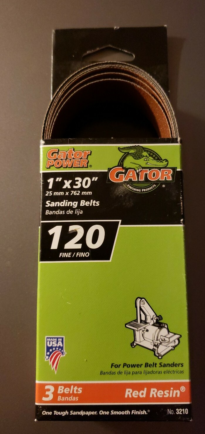 GATORPOWER 1” X 30” SANDING BELTS 3 PK NEW IN PACKAGE