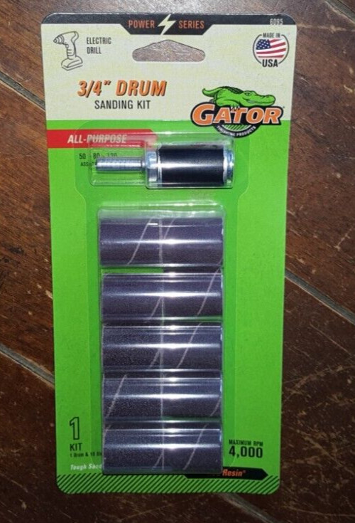 Gator Power 3/4″ Drum Sanding Kit: 1 Drum, 10 Sleeves (50/80/120) – #6095