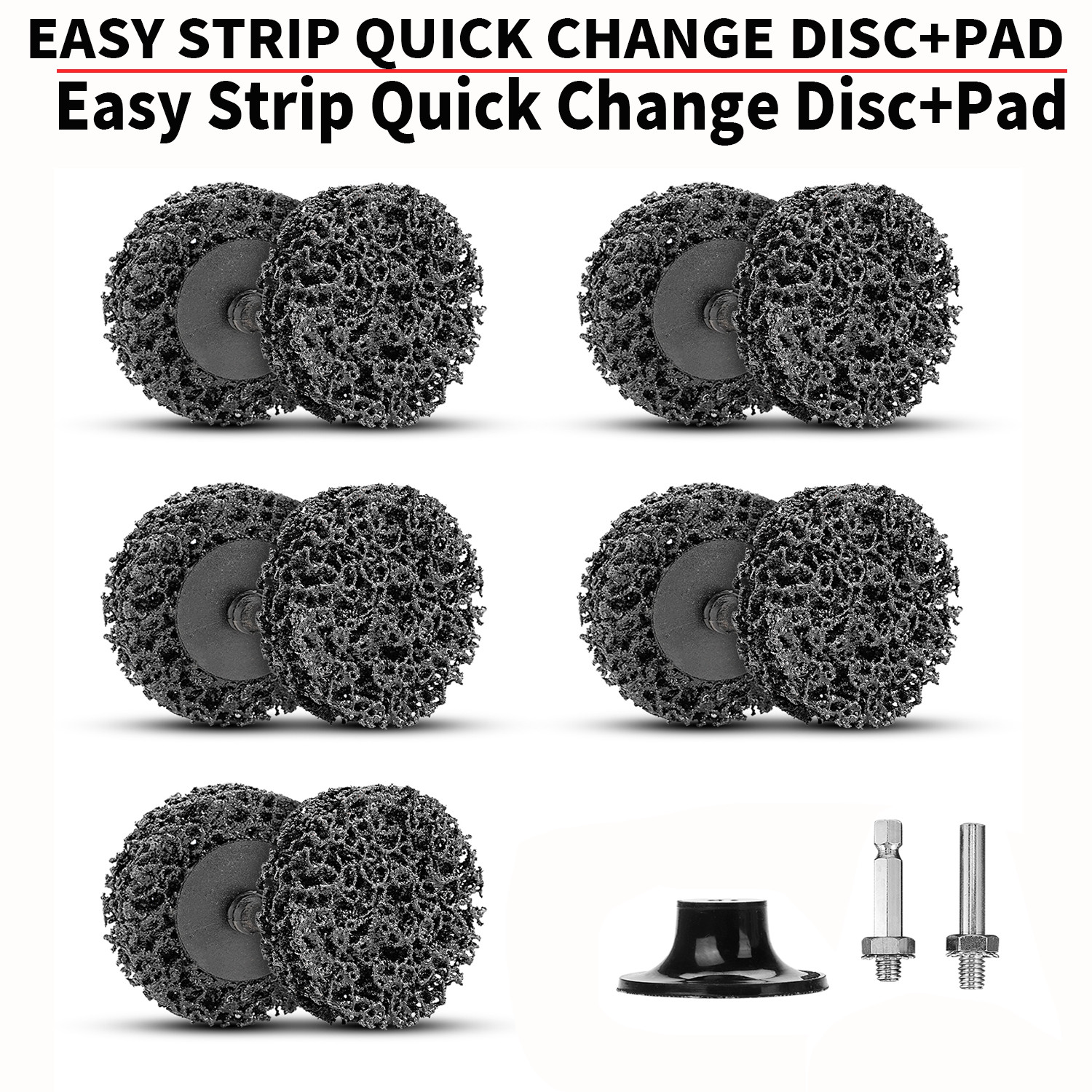 10Pcs 2 Inch Poly Strip Discs With Pad Rust Paint Removal Abrasive Angle Grinder