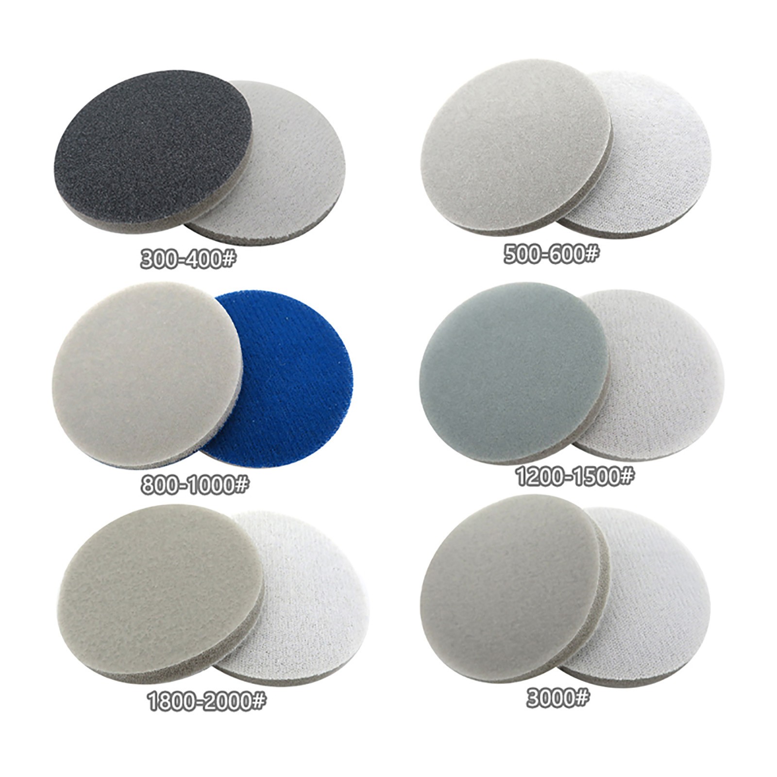 30mm Wet and Dry Sanding Discs Sandpaper 300-3000 Grit Hook and Loop Pads Green