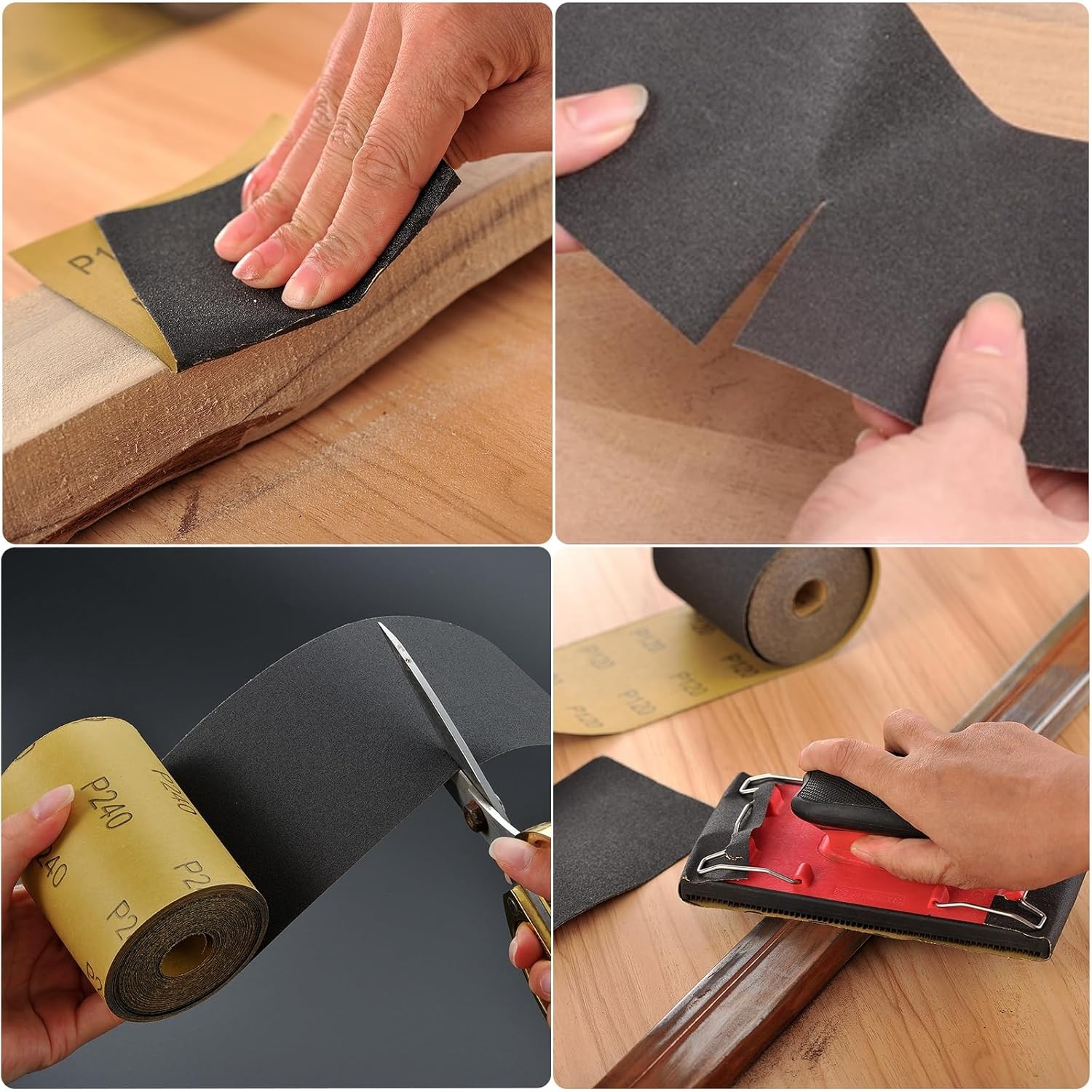 1000 Grit Sandpaper Roll, Silicon Carbide Wet Dry Longboard Sand Paper, 3-2/3″ W