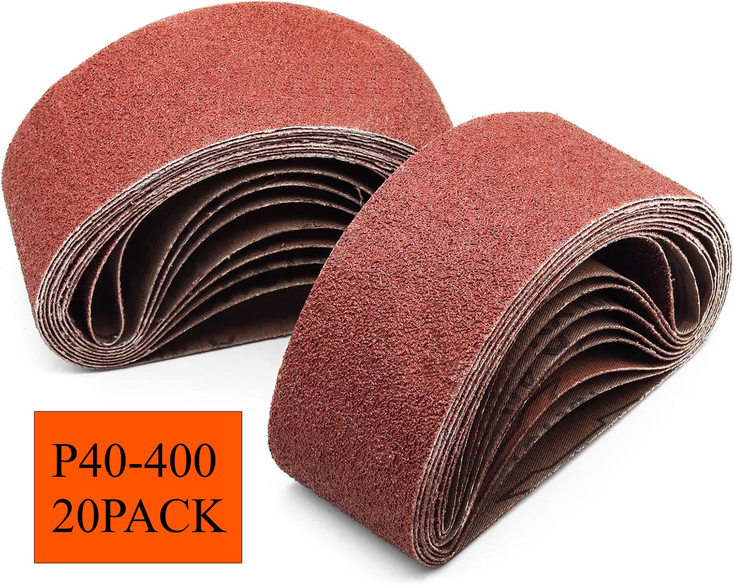 20 PACK 3×18 Inch Sanding Belts 40-400 Grit Aluminum Oxide Sander Belt Sandpaper