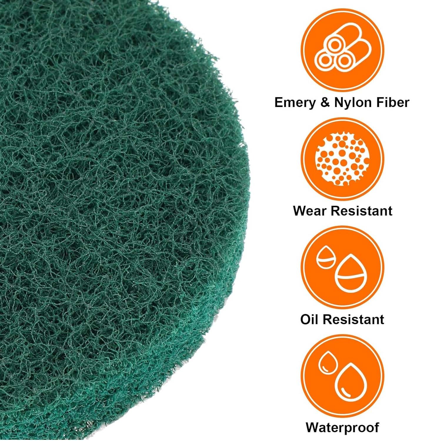 3″ 75mm Nylon Fiber Scouring Pads Hook & Loop Abrasive Cleaning Pad 240~2000Grit