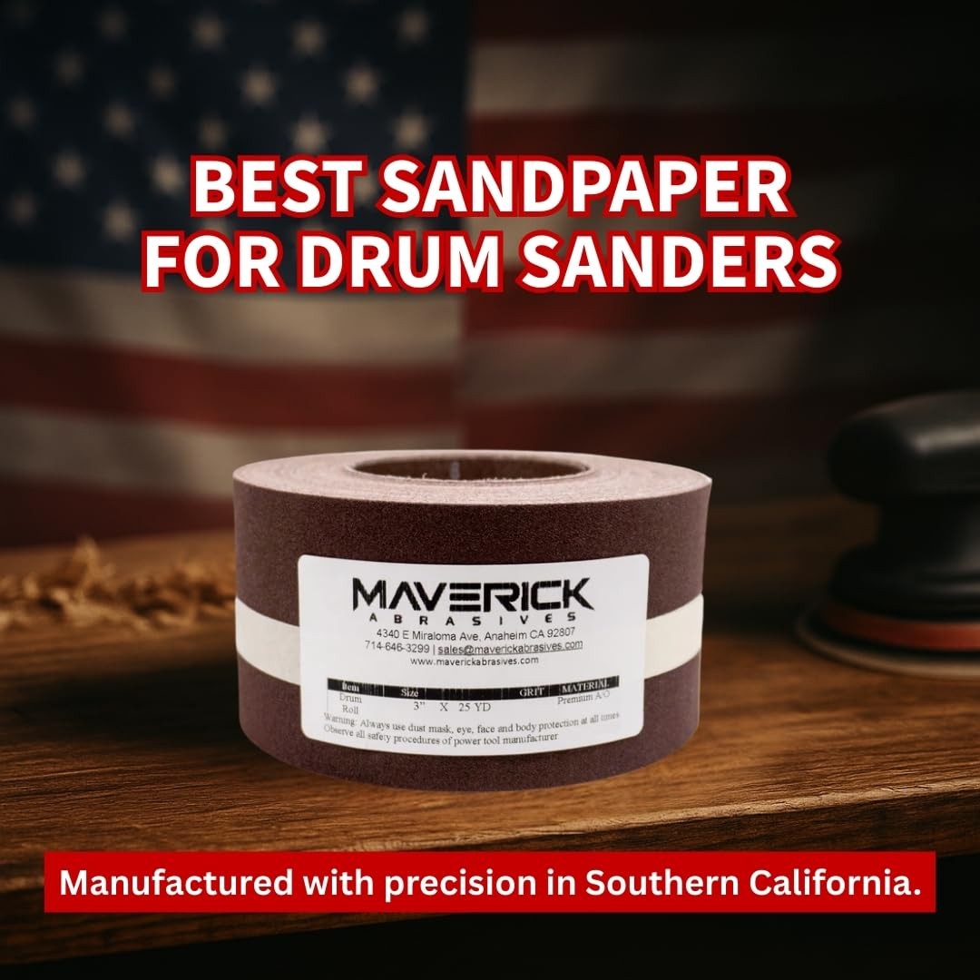 Drum Sander Sandpaper Roll 3″ X 25 Yards Premium Aluminum Oxide Cloth Backed …