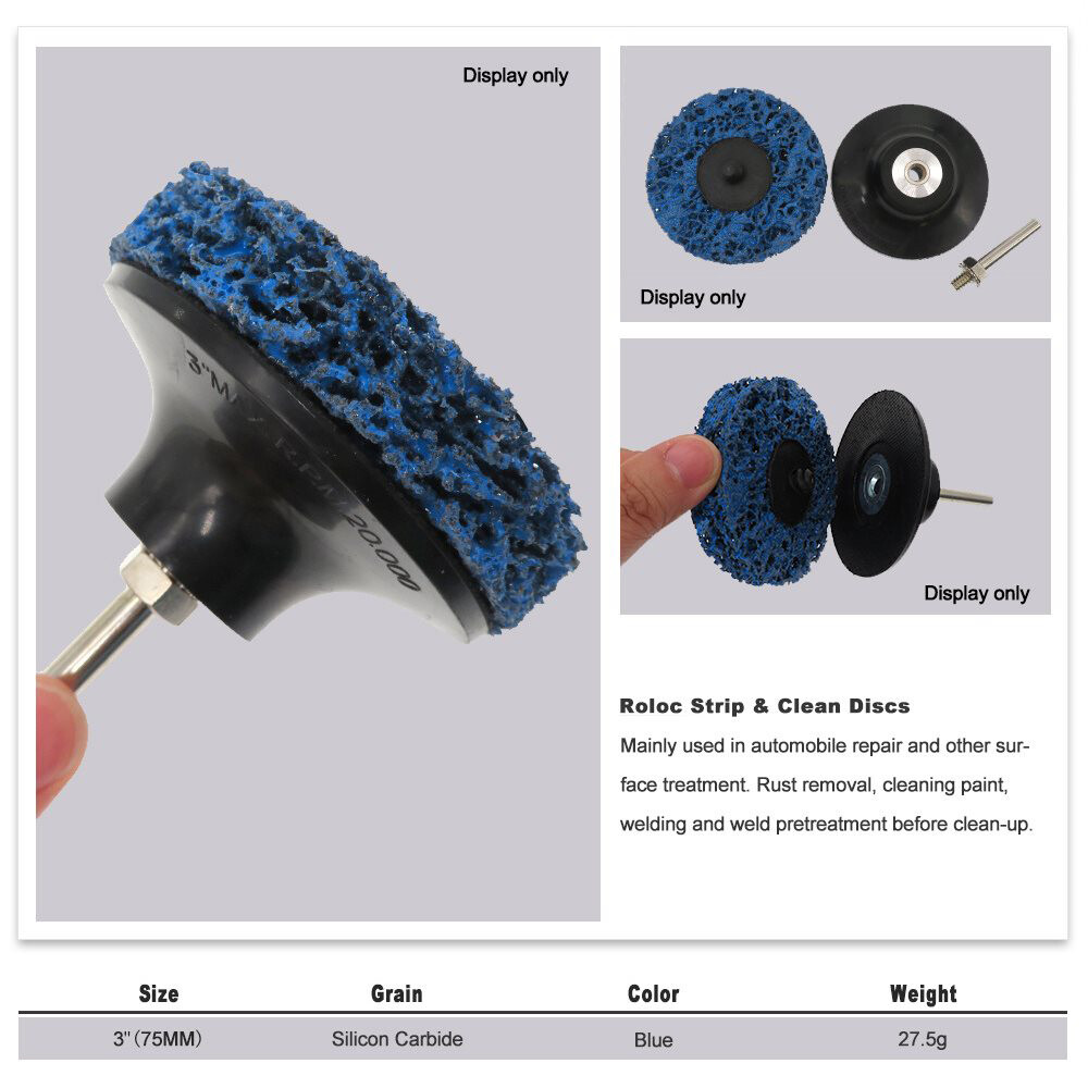 3 Inch 75mm Blue Diamond Sanding Discs Roll Lock Grinding Disc Polishing Wheel