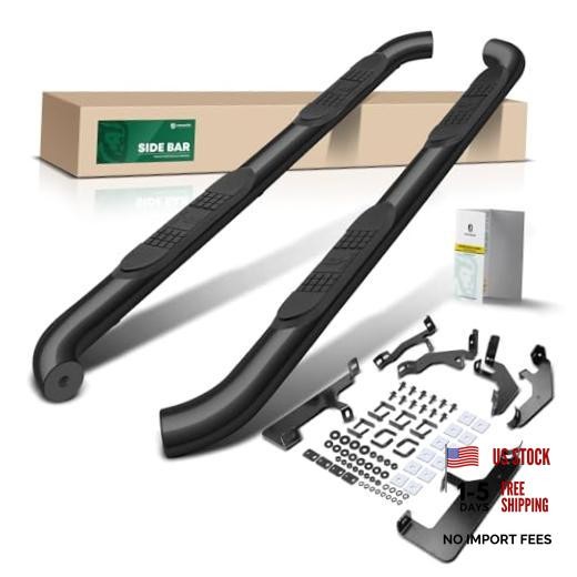 3 Inch Running Boards Side Steps Compatible with 2019-2024 Semi-gloss black