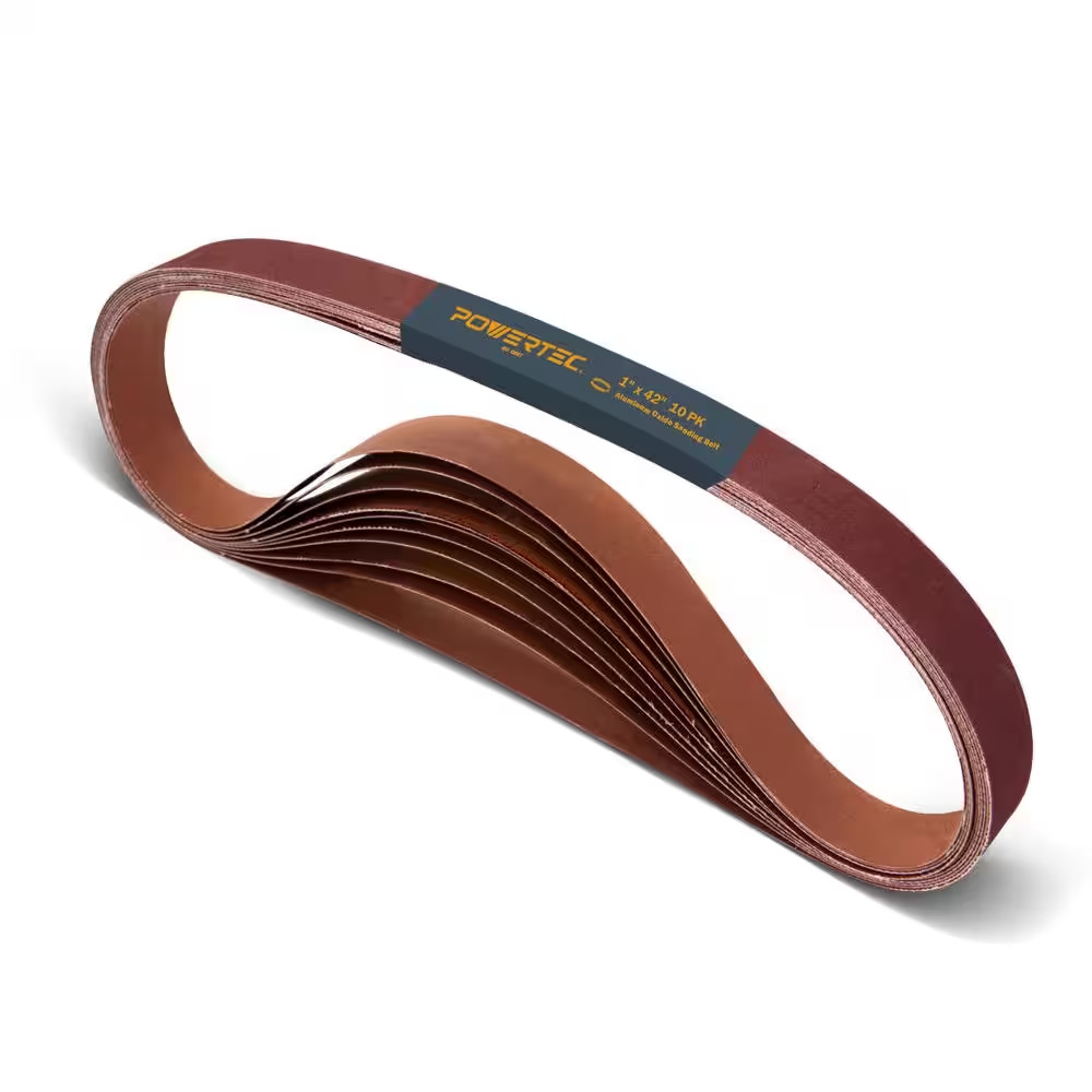 1 In. X 42 In. 80-Grit Aluminum Oxide Sanding Belt (10-Pack)