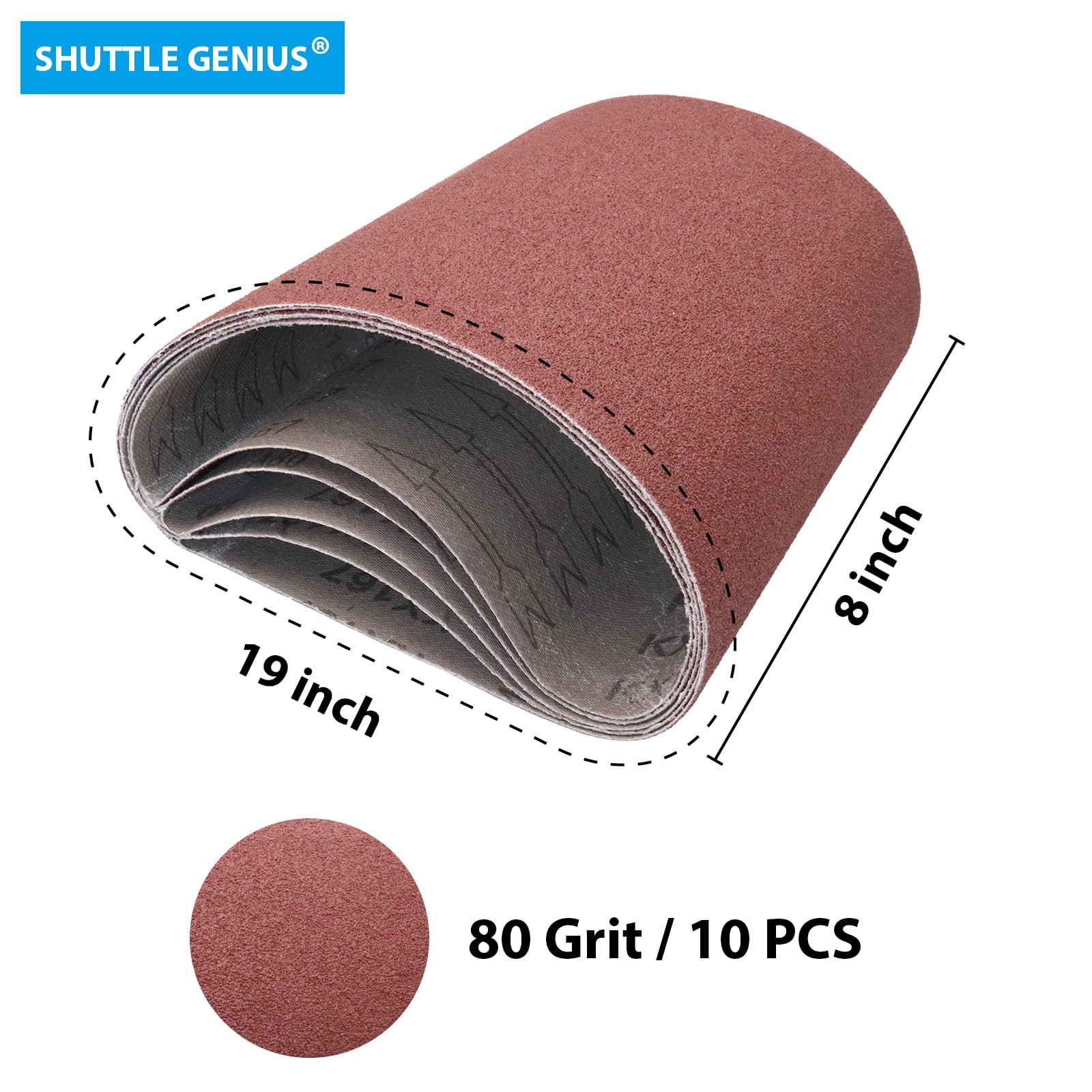 10 PCS 8×19 Inch Floor Sanding Belts 80 Grit Aluminum Oxide EZ 8 Drum Sander