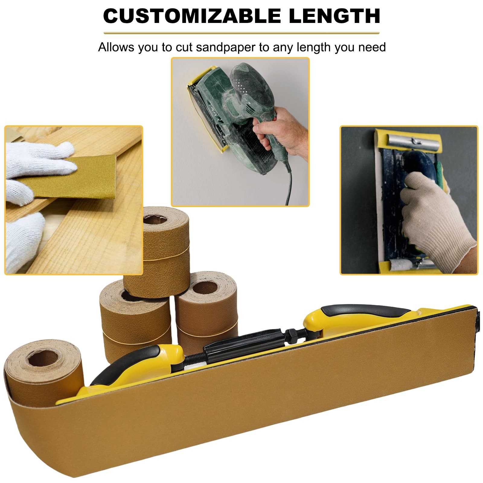 Total 20 Yards 2-3/4″ Wide Continuous Sandpaper Roll Kit – 80 120 180 320 Gri…