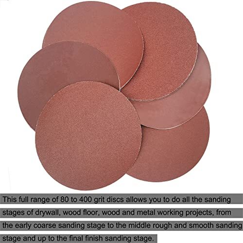 Sackorange 18 PCS 10″ PSA Sanding Discs Set – 80, 100, 120, 180, 240 400 Grit