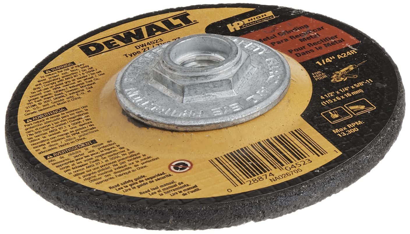 Aluminum Oxide Metal Grinding Wheel 4-1/2” x 1/4” x 5/8”