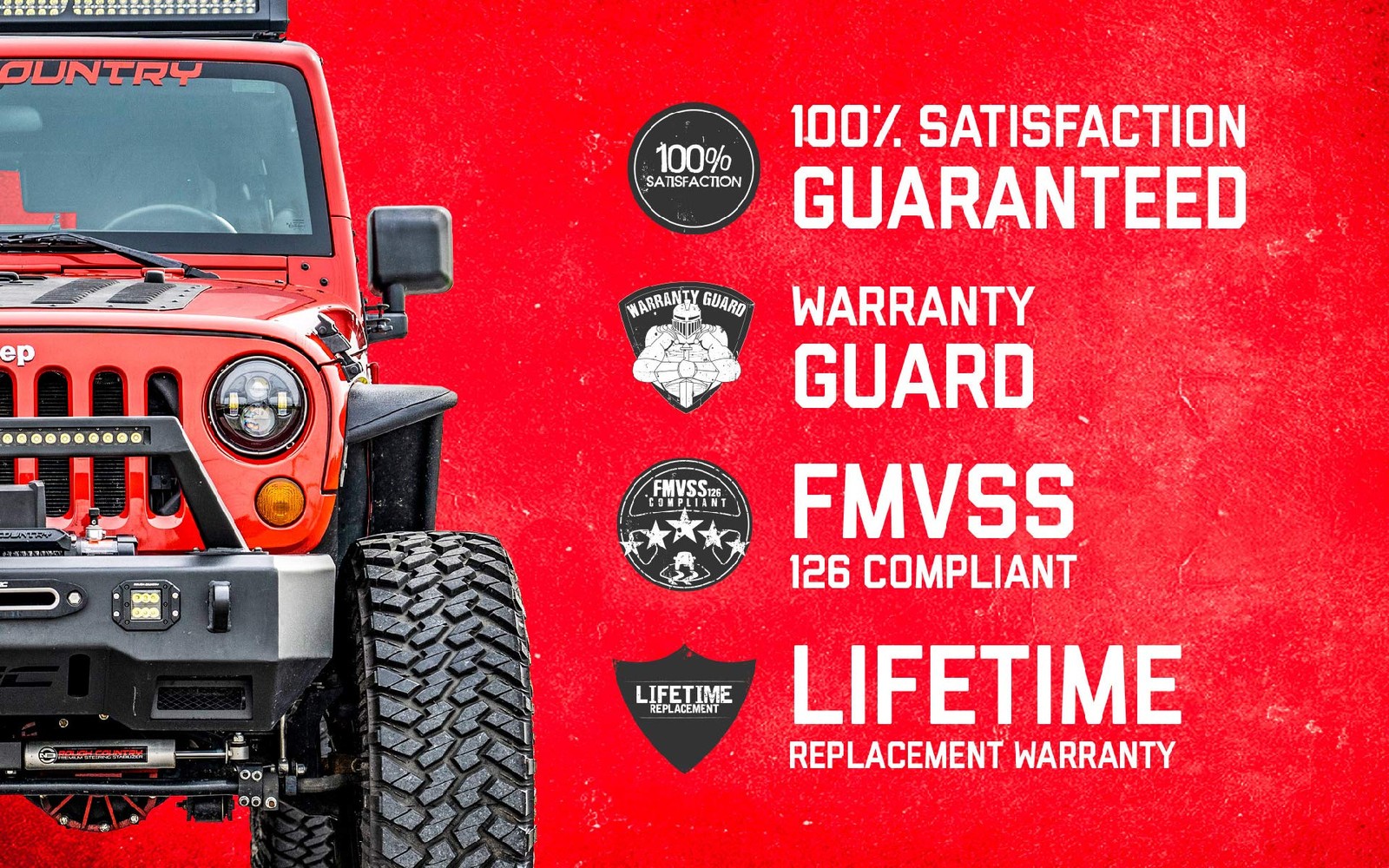 Rough Country Front Vertex Inner Fenders for 2007-2018 Jeep Wrangler JK – 1195V