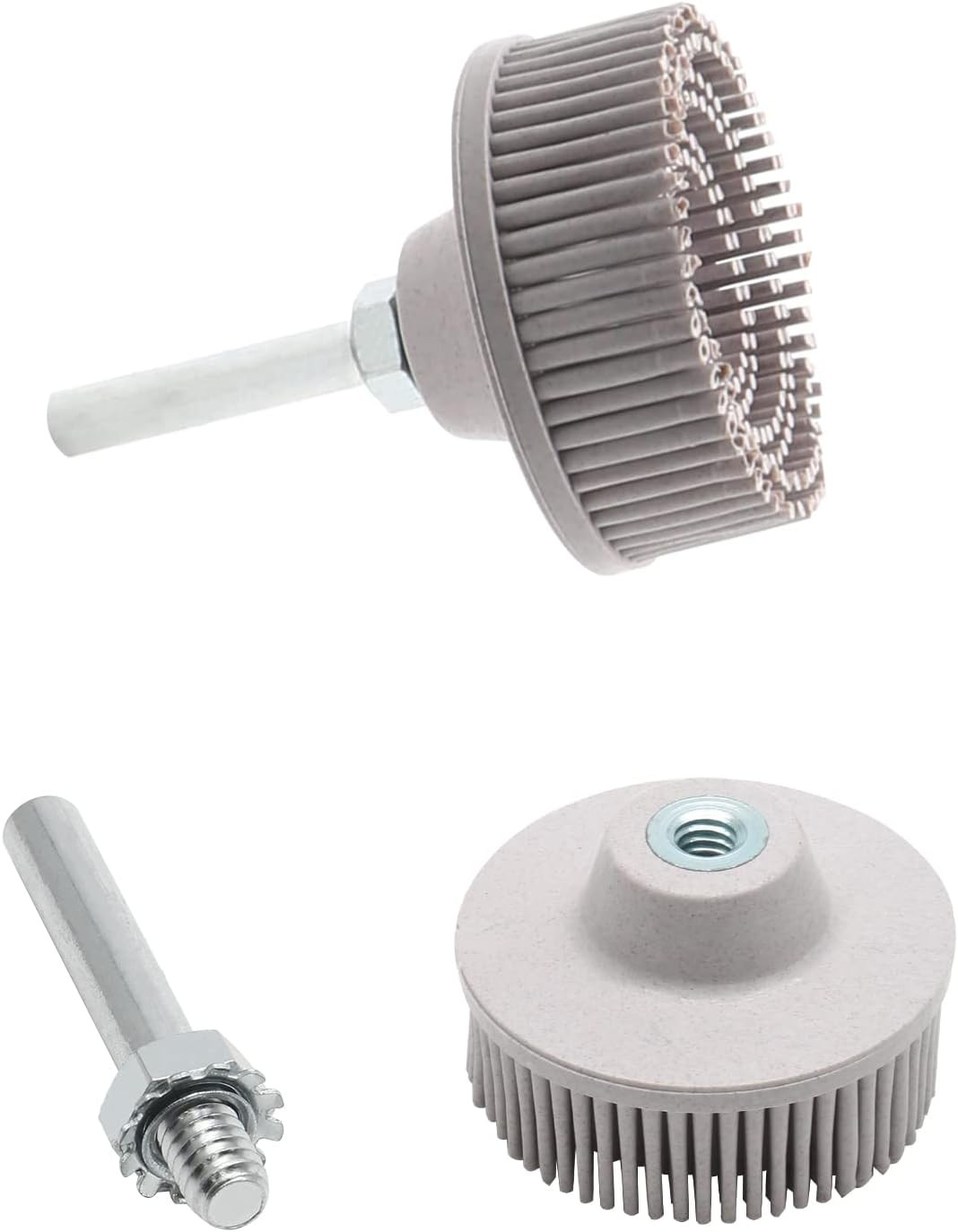 2Pcs 120 Grit White Bristle Disc, 2″ Abrasive Gasket Removal Disc, 1/4″ Shank