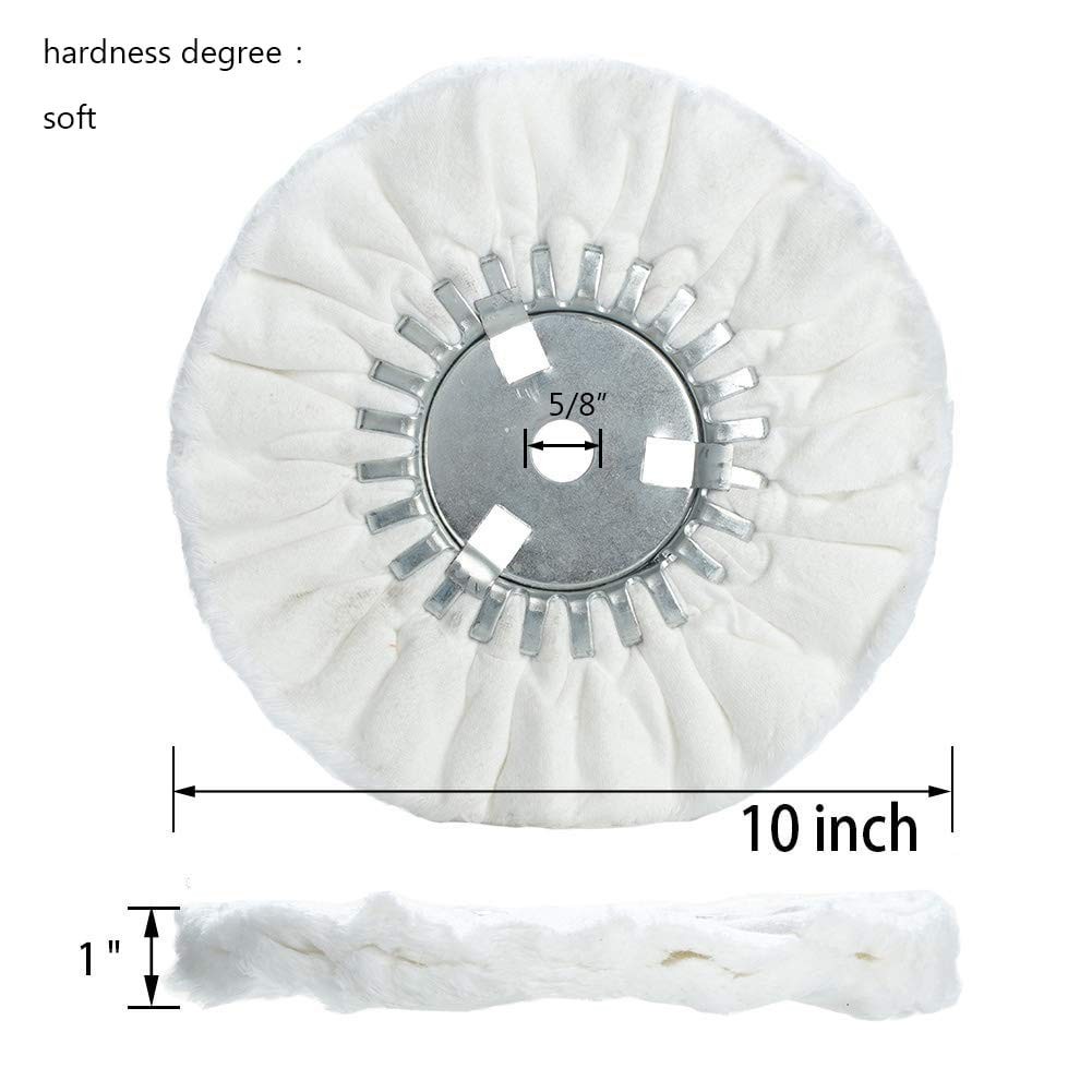 10 Soft Airway Buffing Wheel White Flannel / 5/8 Arbor Hole/finish Polish Ste