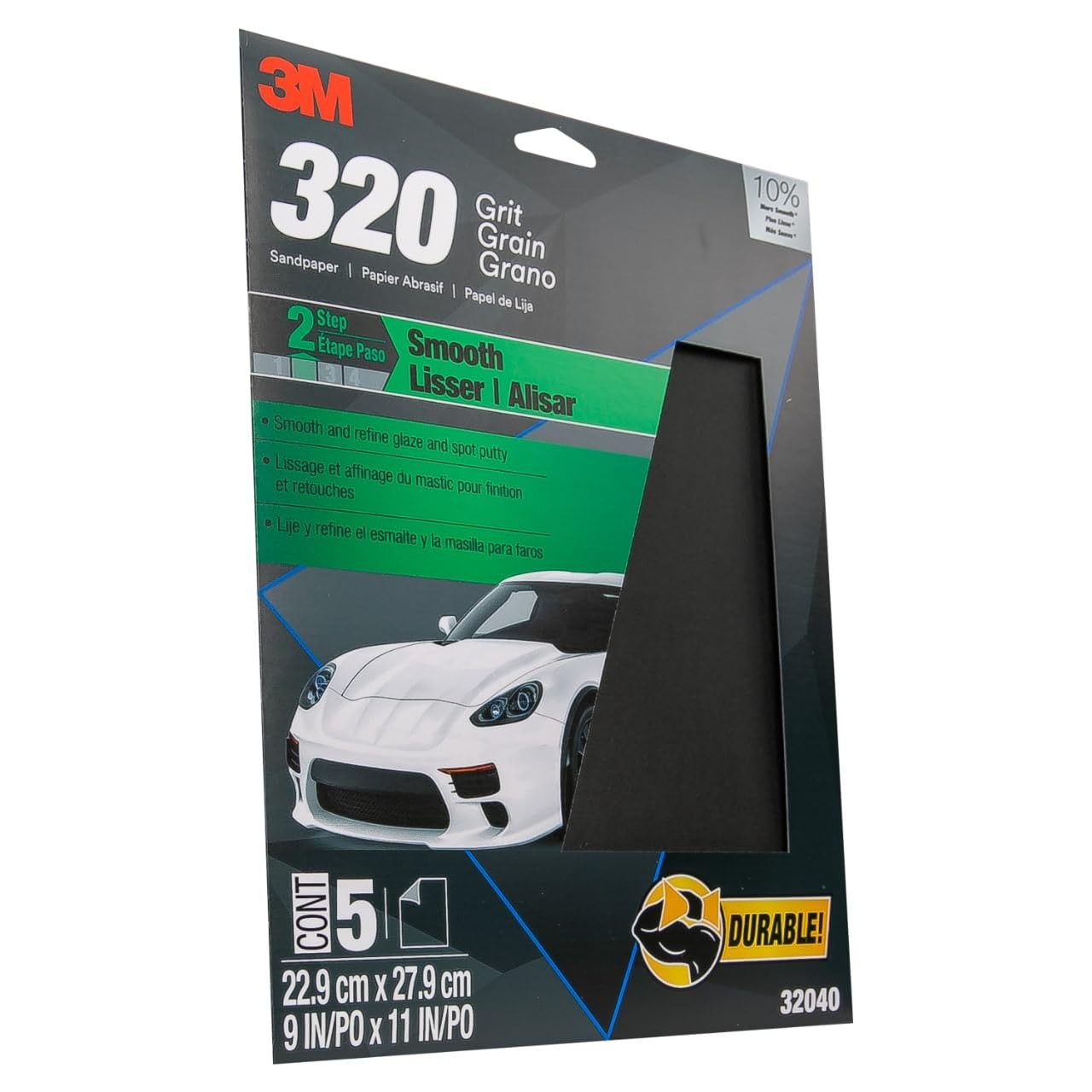 3M Wetordry Sandpaper 03006 Assorted Fine Grits 1000-2500 Auto Body Sanding 5 Pa