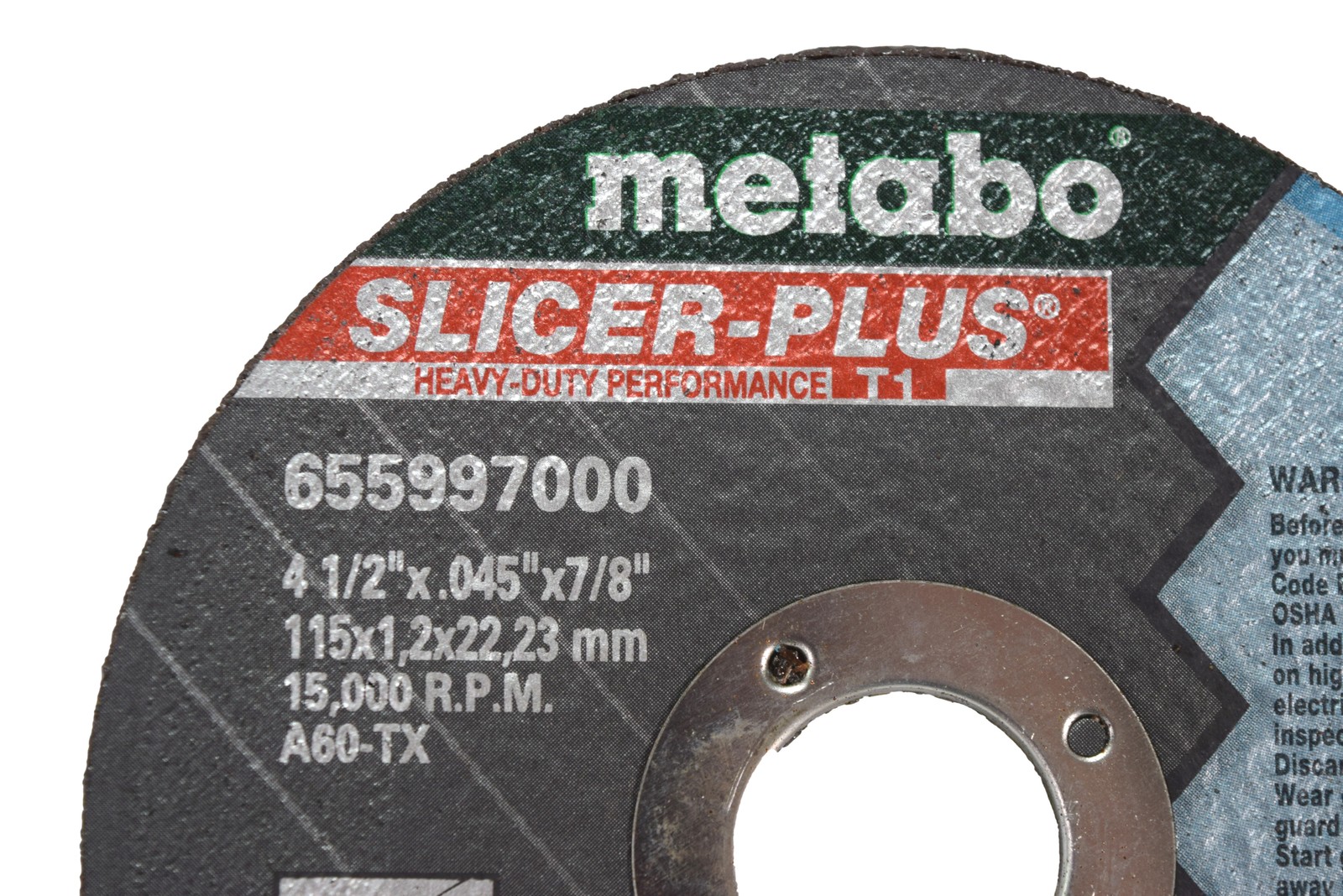 Metabo 655997000 4-1/2″ x .045″ x 7/8″ – A60TX Type 1 Slicer Plus