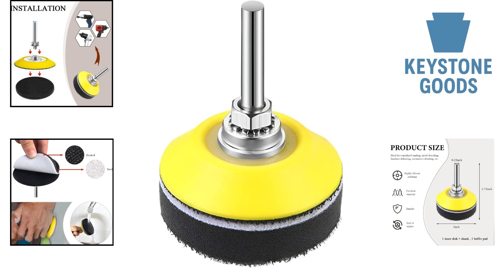 2-Piece 3-Inch Buffing & Polishing Discs for Drills & Grinders