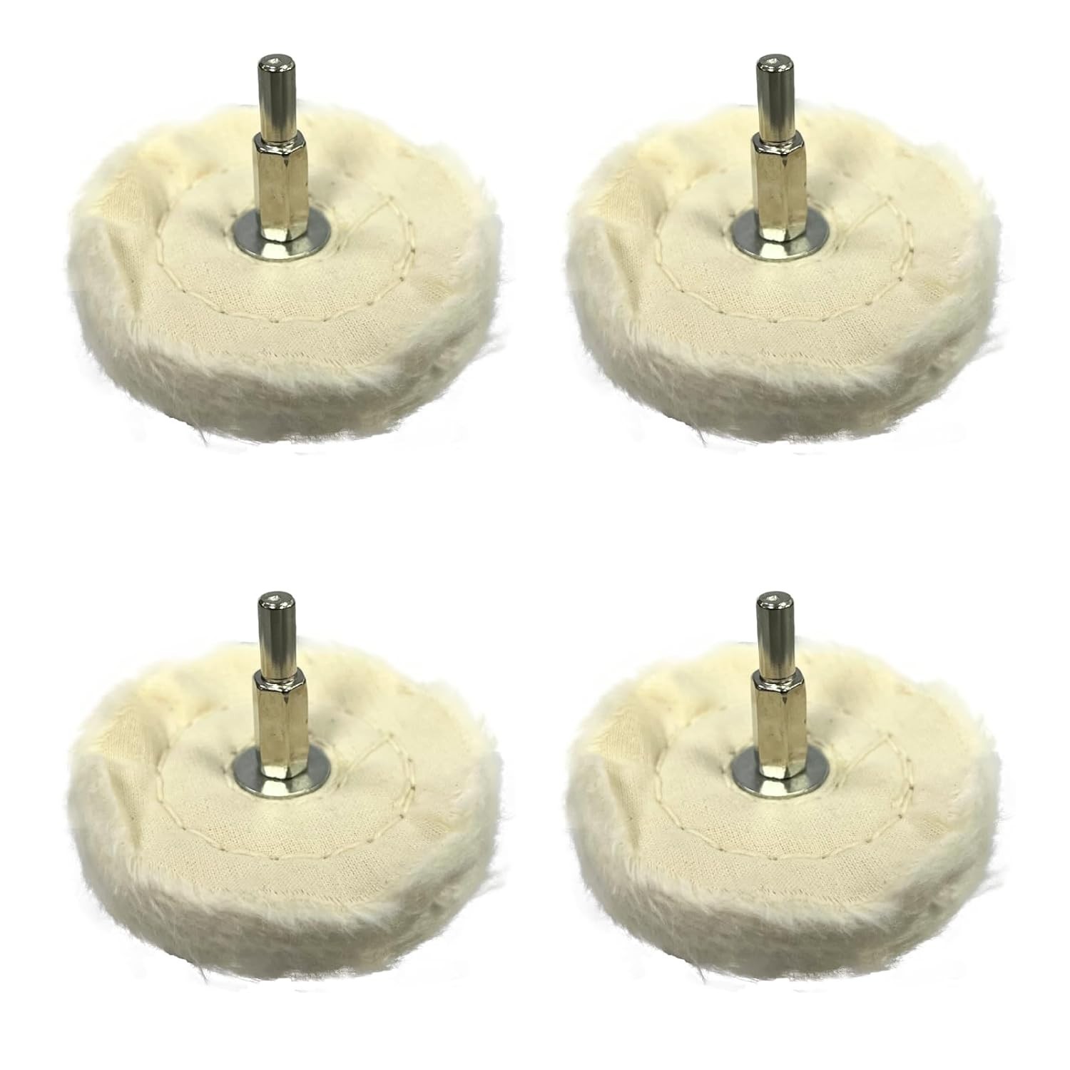 4PCS 3 Inch Cotton Drill Buffing Wheel with 1/4″ Shank, Polishing for sundry