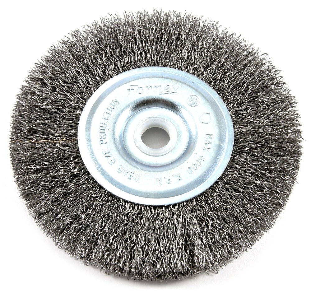 Forney 72741 Wire Wheel Brush, Coarse Crimped 5-Inch-by-.012-Inch, Silver