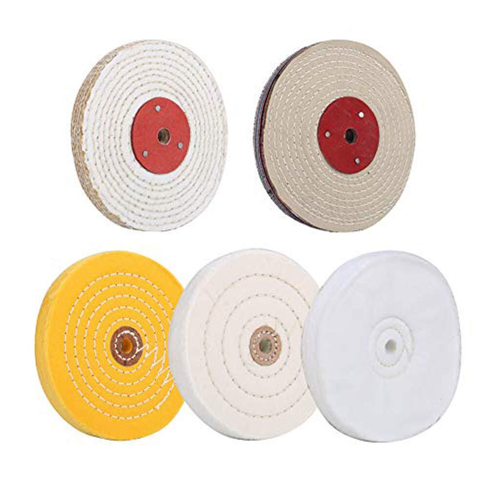 Buffing Polishing Wheel 6″x1/2″Arbor Coarse,Rough,M,Fine for Bench Grinder, 5-Pc