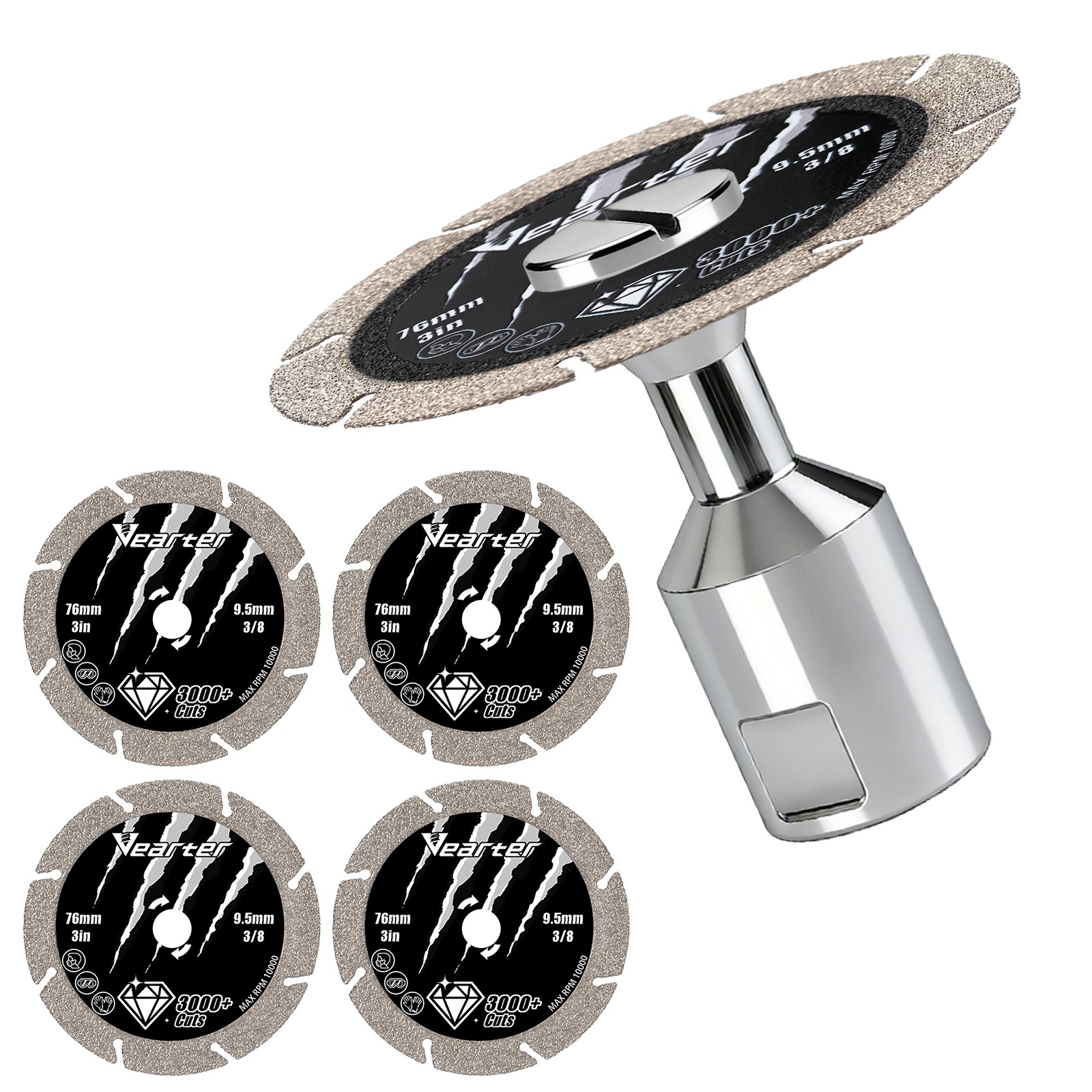 3 Inch Metal Cutting Discs 5Pcs Diamond Wheels With 5/8″-11 Thread Adapter