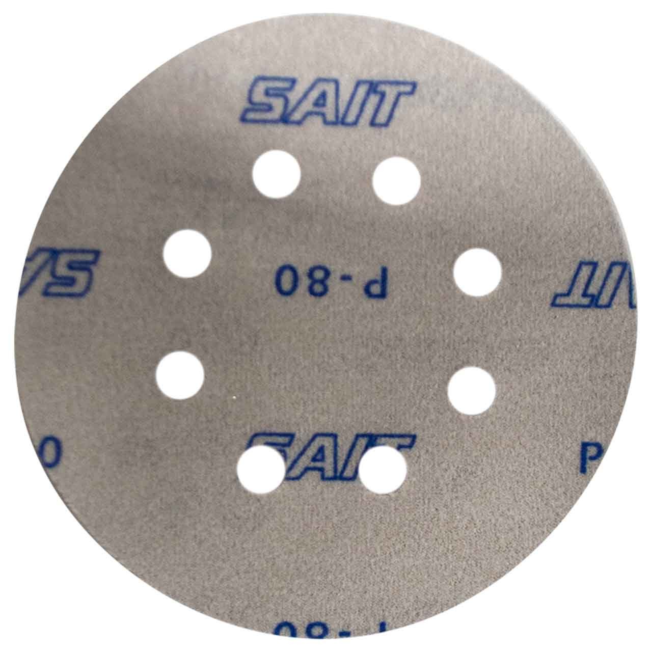 United Abrasives 36560 5″ 3S Hook/Loop Paper Discs 8 Vacuum Holes 80C Grit 50 pk