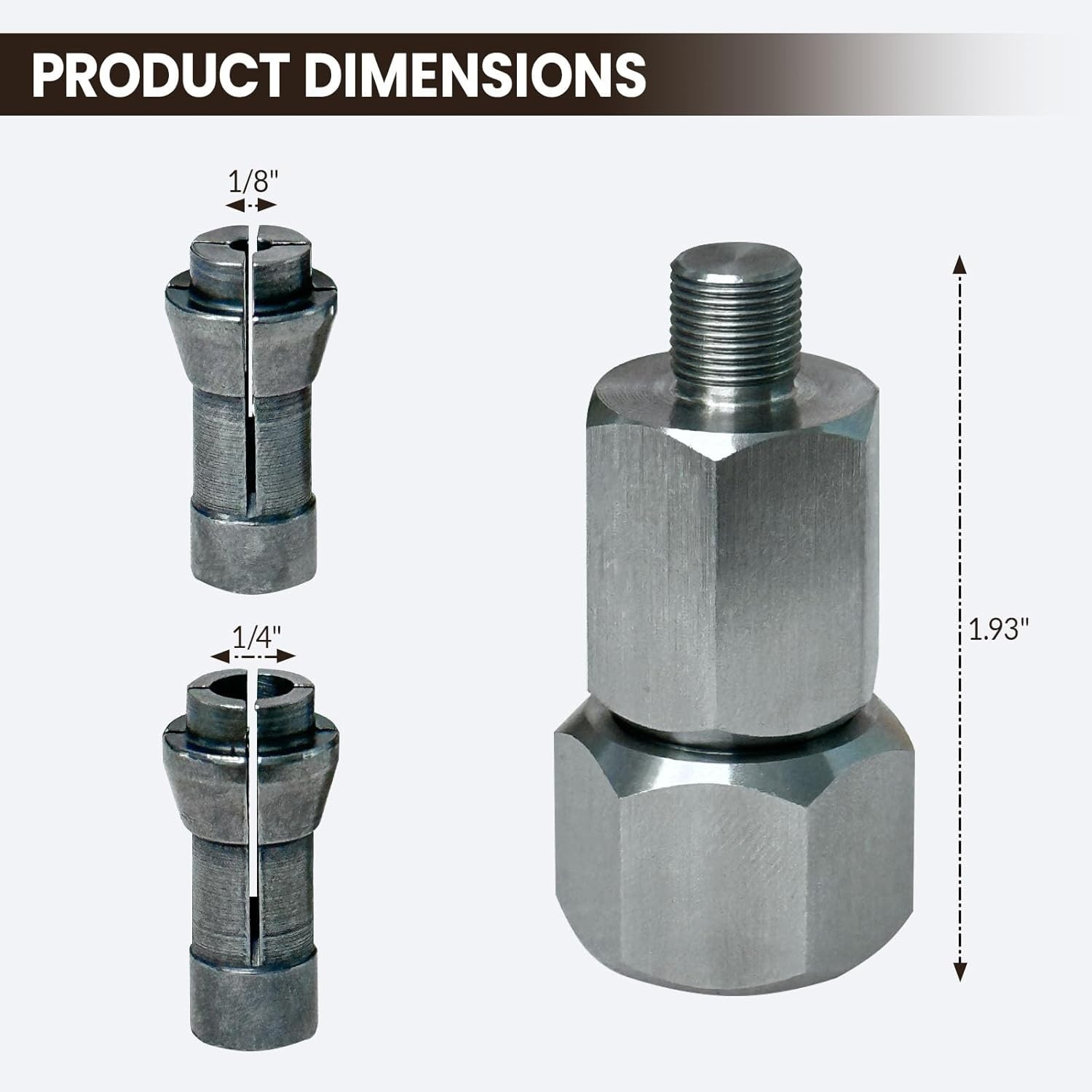 M9 Threaded Collet Adapter for Milwaukee M12 Polishers or Sanders, Includes 1/4″