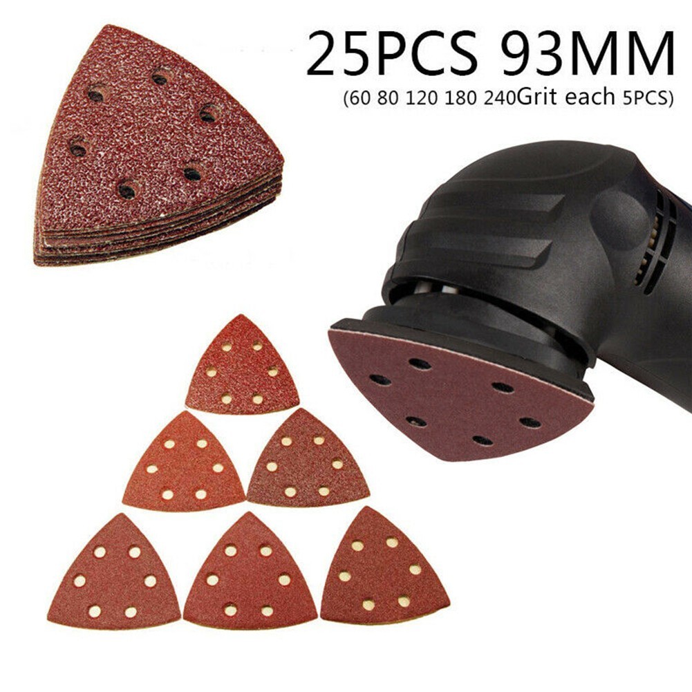 Sanding Paper Tool 25 Pcs 60# 80# 120# 180# 240# 93mm Aluminum Oxide