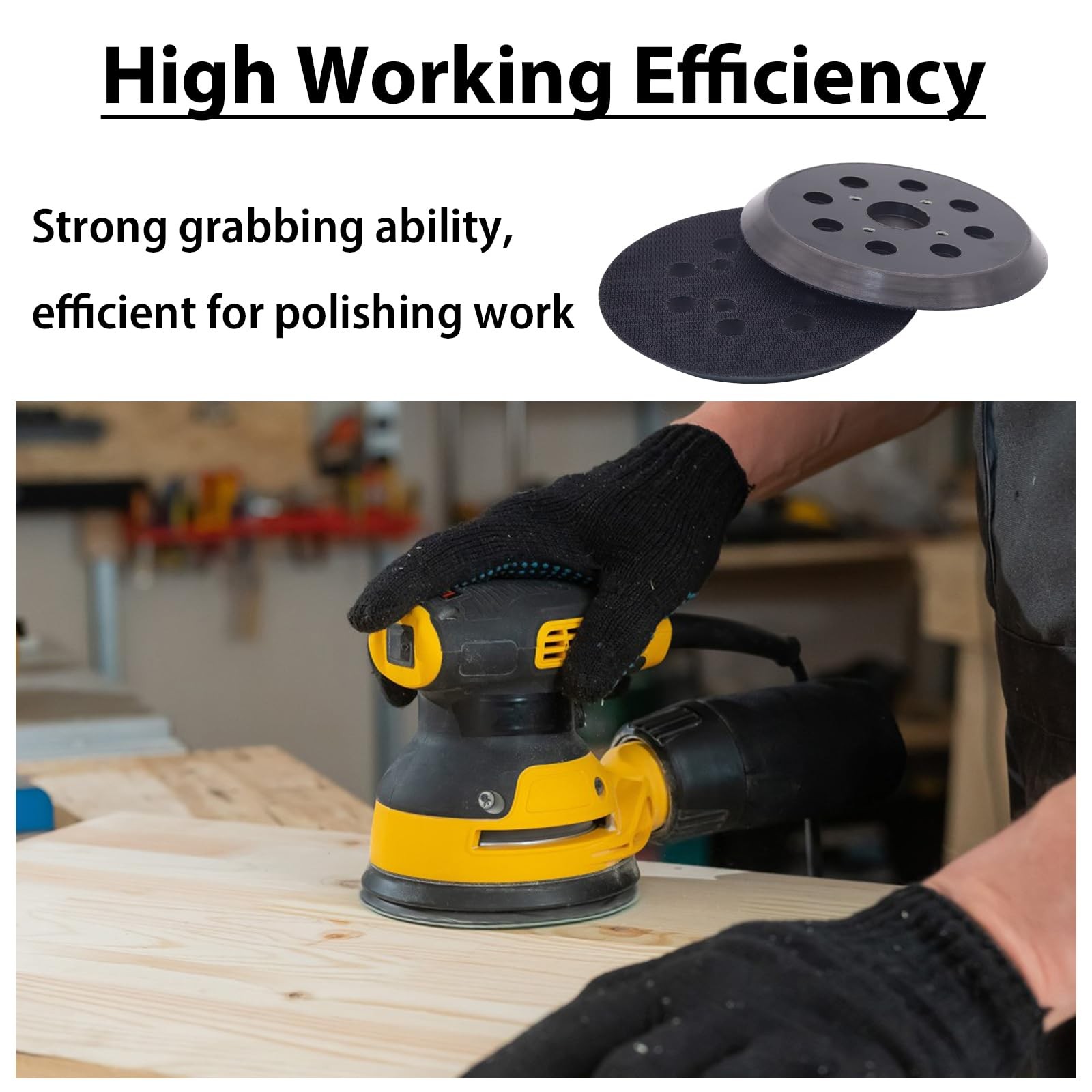 5″ Orbital Sander Replacement Pad for Ryobi RS290,RS280/VS Sander, 5 Inch 8 H…