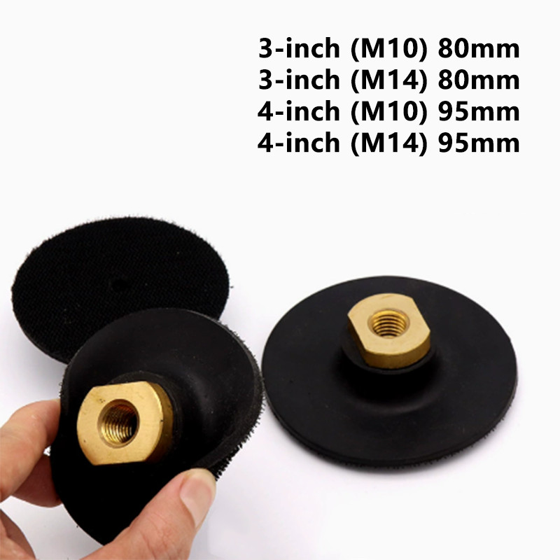 Flexible Rubber Hook Loop Backing Pad M10 M14 for Stone Pebble Wet Dry Polishing