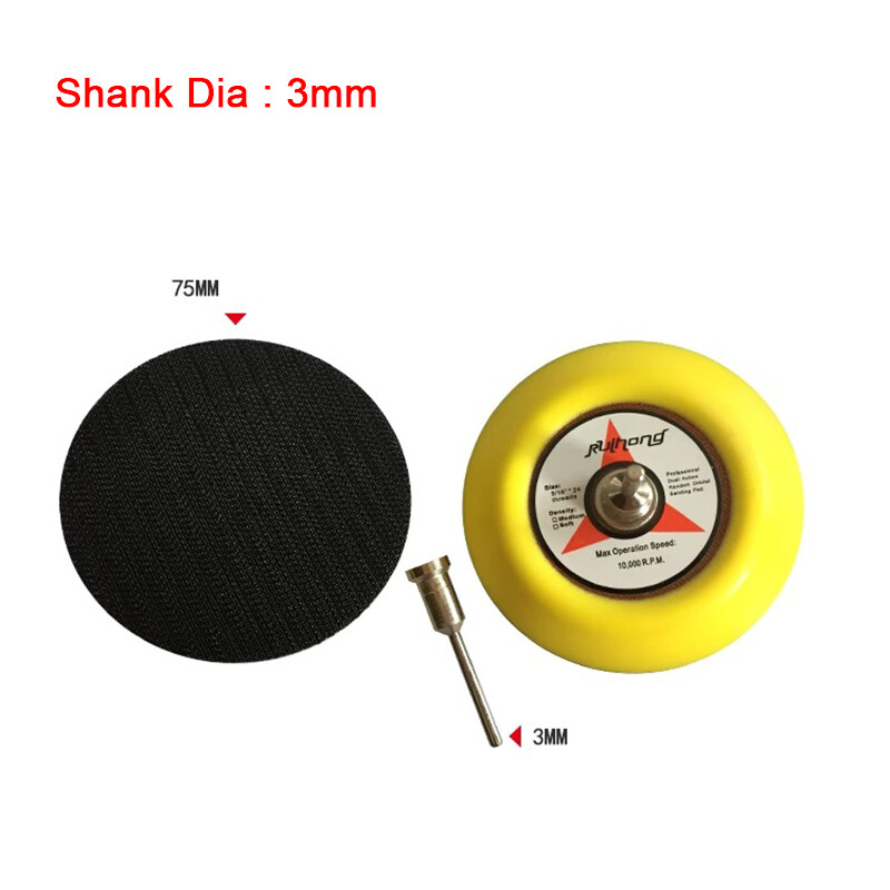 3” 75mm Hook&Loop Backing Pad Sanding Polishing Discs w/ 3/6mm Drill Attachment