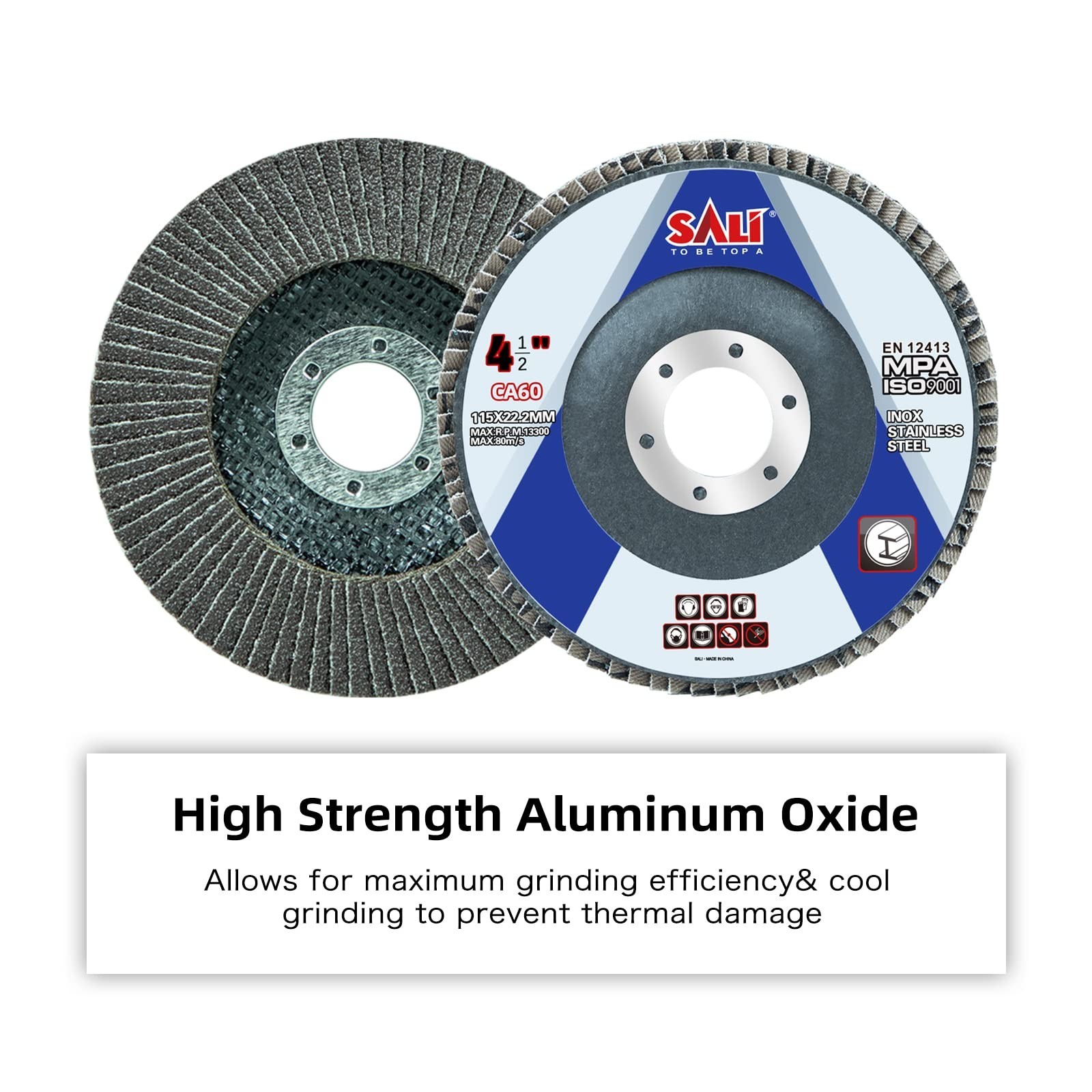 10 Pack 4.5″ x 7/8″ Flap Discs 60 Grit – Premium Angle Grinder Sanding Wheels