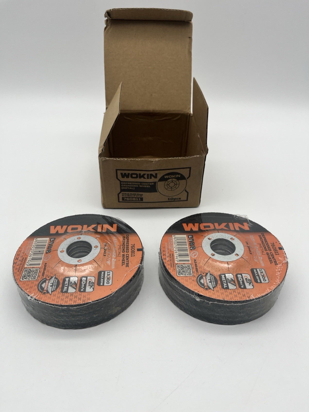 Wokin 10 Pack 4.5” GRINDING WHEELS for Metal 4-1/2” x 1/4” x 7/8” 13,300 RPM