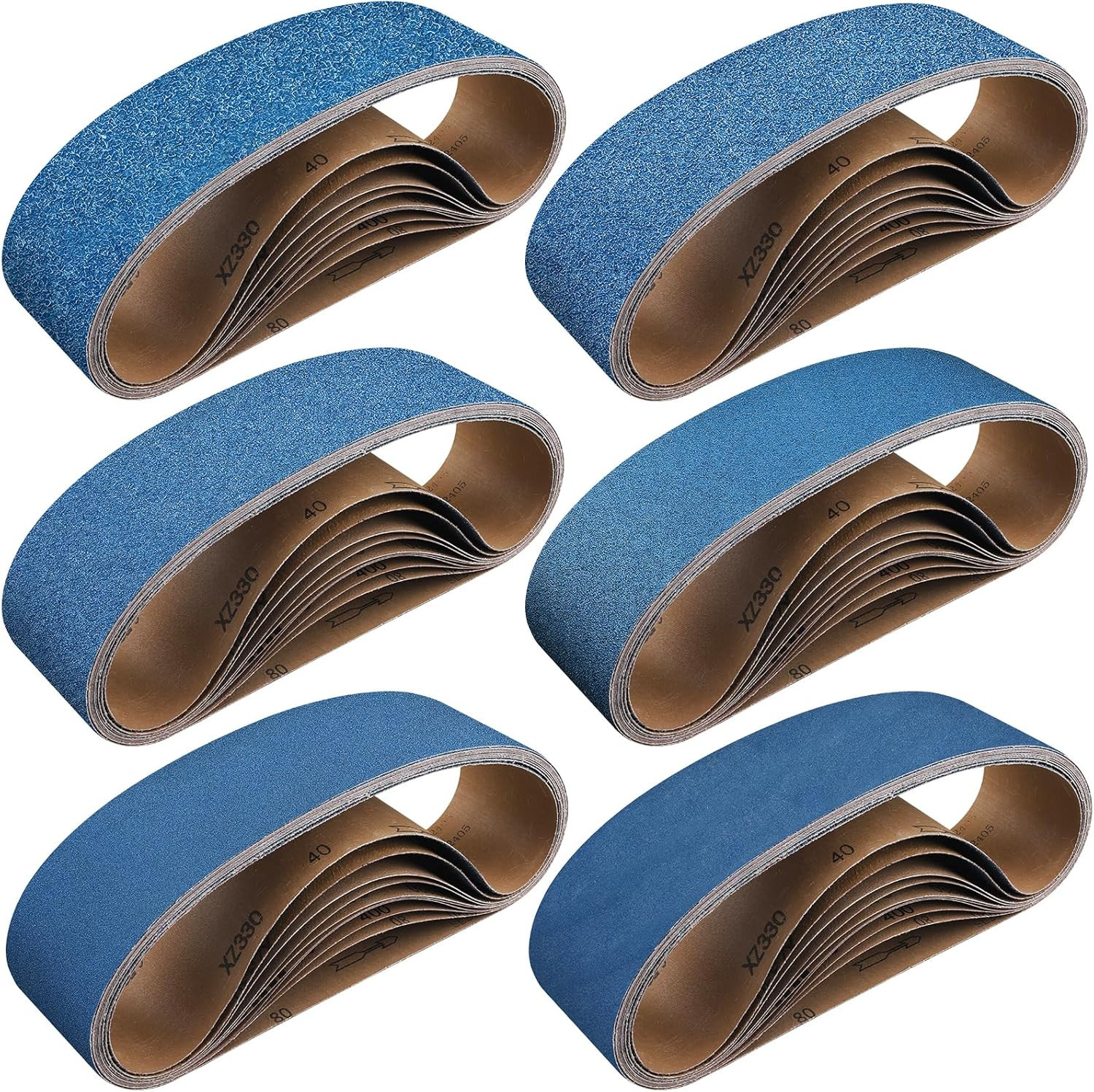 10-Piece 3 X 21 Inch 40-400 Grit Zirconia Sanding Belts, Heavy Duty Long-Lasting