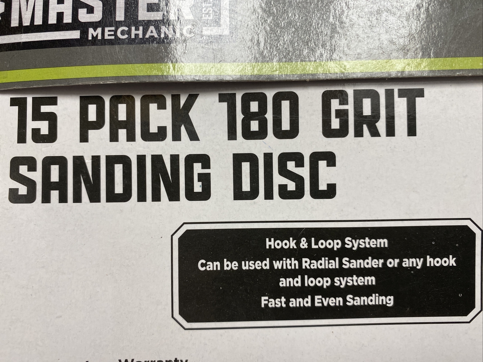 Master Mechanic 242913 9” 180 Grit 15 Disc Sanding Disc Hook & Loop Radial