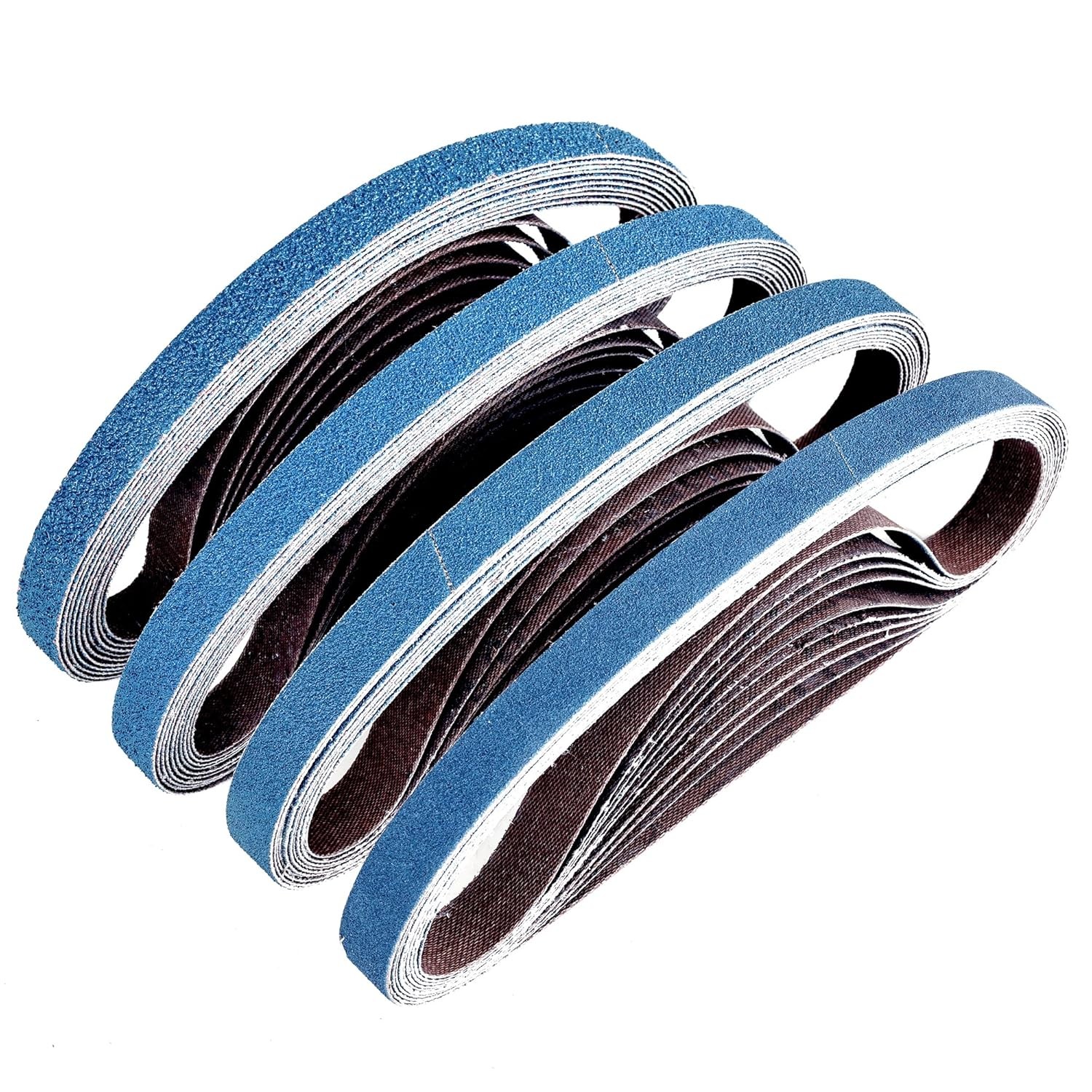 1/2 x 18 inch Zirconia Sanding Belts, 40Pcs 10 Each of 40/60/80/120 Assorted