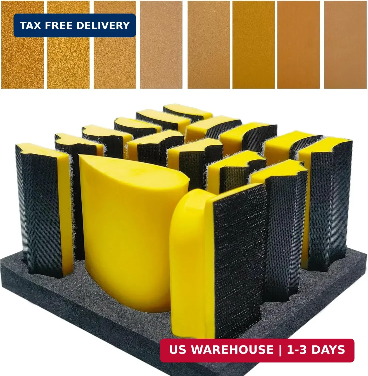 Total 56 PCS Hand Sanding Block Set- 16 PCS Contoured Profile Sander Block + 40