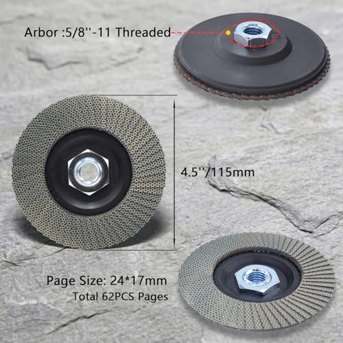 4.5 Inch Flap Disc 5/8″-11 Threaded Grinding Wheel for Granite 120 Grit Diamond