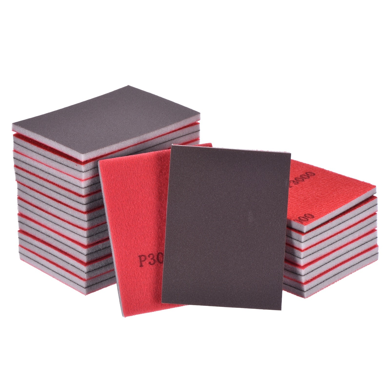 28 Pcs 3000 Grit 4 x 2.8 Inch Hook & Loop Foam Sanding Blocks, Black