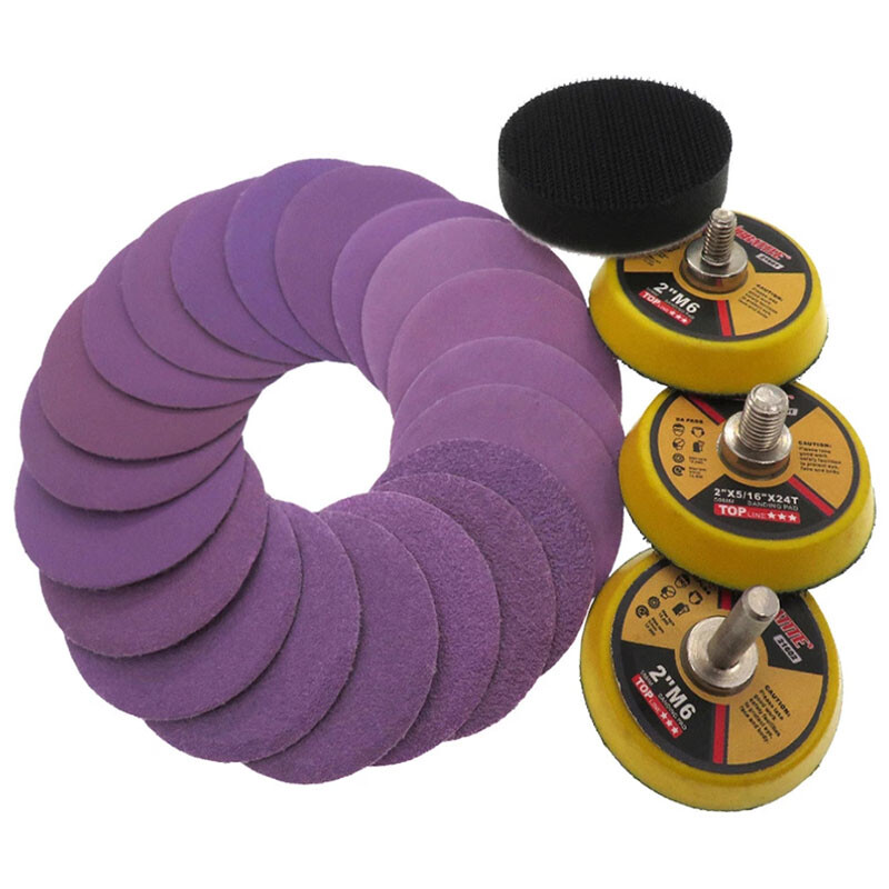 2 Inch 50mm Wet and Dry Sanding Discs Sandpaper Hook and Loop Pads 60-10000 Grit