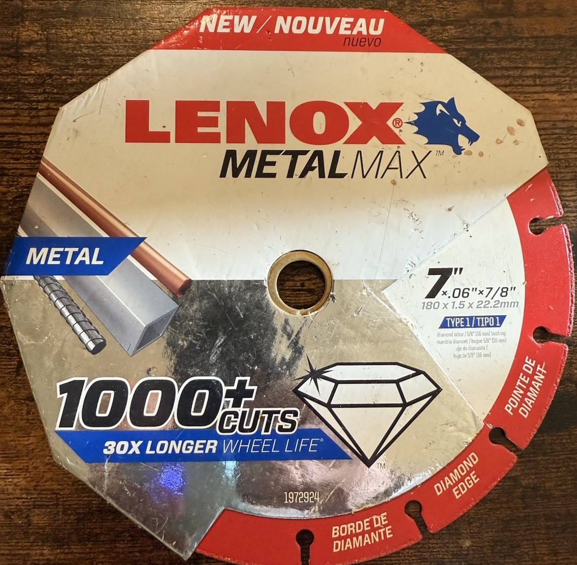 Lenox Metalmax 7 Inch Segmented Rim Diamond Edge Cutoff Wheel For Metal