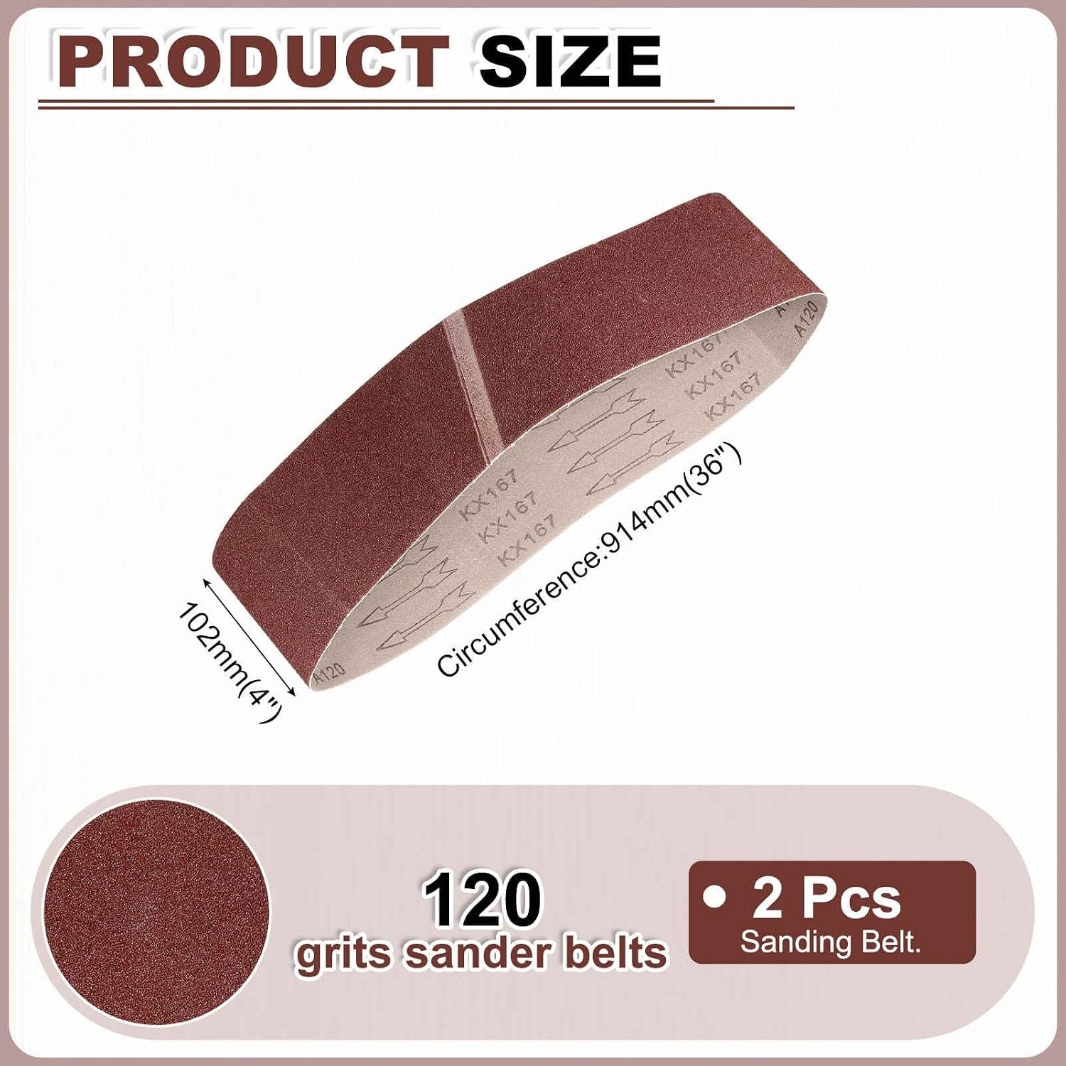 Durable 4×36 Inch Sanding Belts (2-Pack) – Long-lasting Aluminum Oxide Quality
