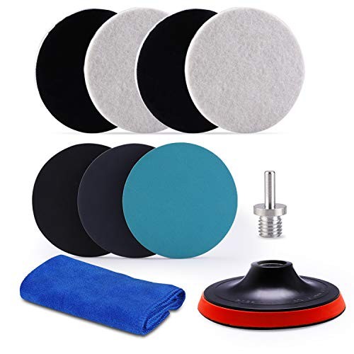 5Inch Glass polishing Pads, 10Pcs Wool Felt Disc Glass Polishing Kit Buffing