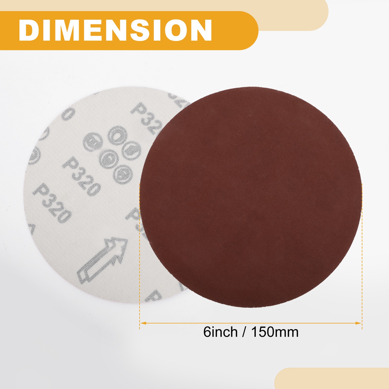10 Pcs 320Grit Universal Sanding Discs-Round Hook Loop Sandpaper-White Paper Red