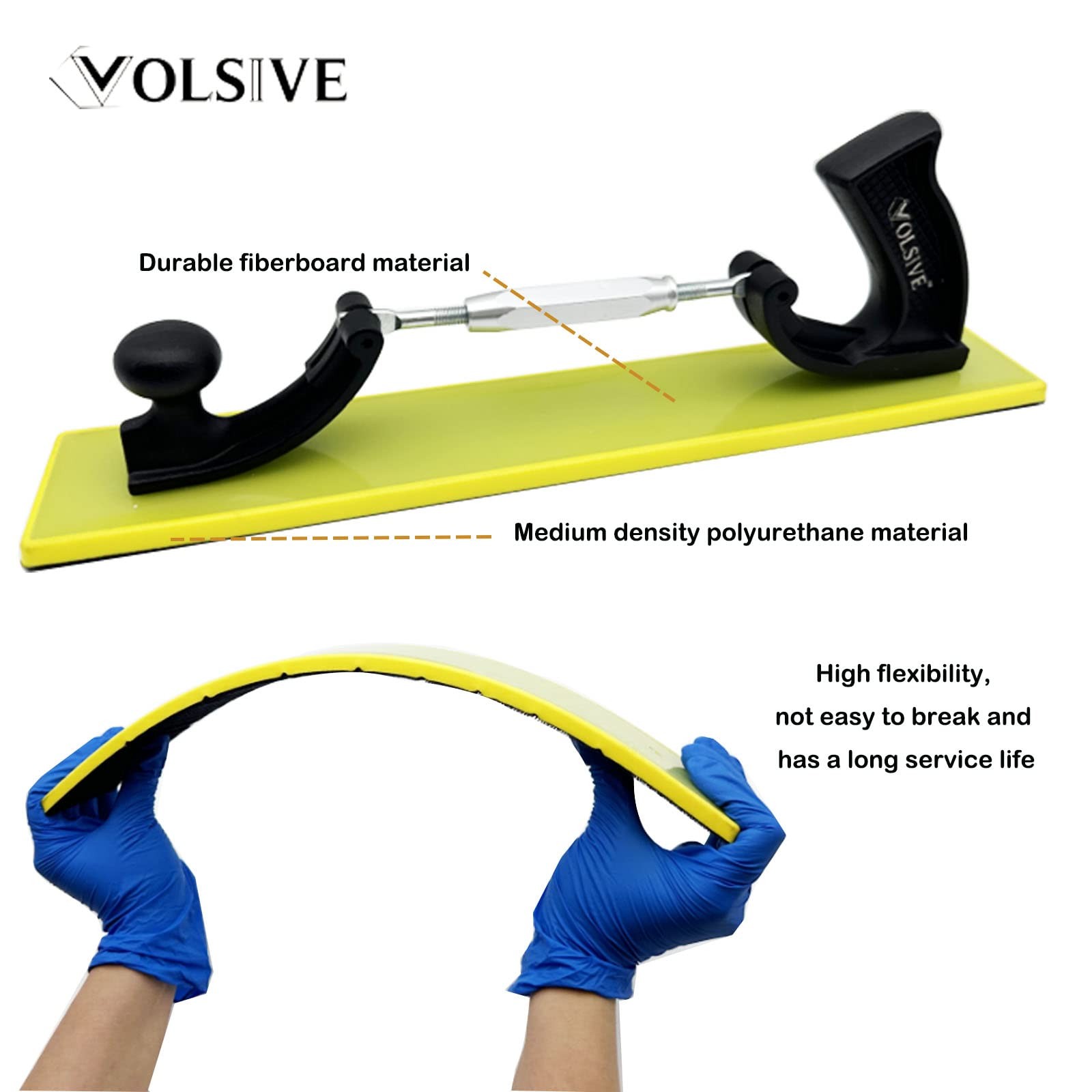 VOLSIVE Adjustable Sander Longboard Flexible Hand Sanding Blocks with Hook & …