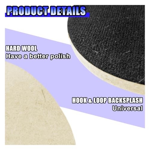 5PCS Car Glass Polishing Pads – 5″ Wool Felt Buffing Wheel Polishing Pad 5IN
